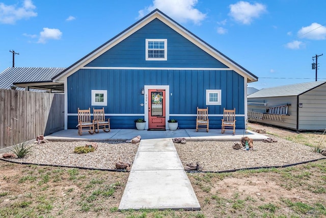 view of front of property with a patio