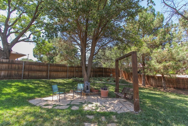 view of yard with a patio area