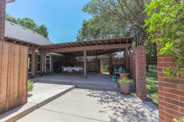 view of patio / terrace with a pergola