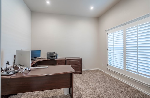 807 Bronco Ct, Midland, TX 79705 - home office featuring carpet and recessed lighting