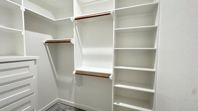 spacious closet with wood finished floors