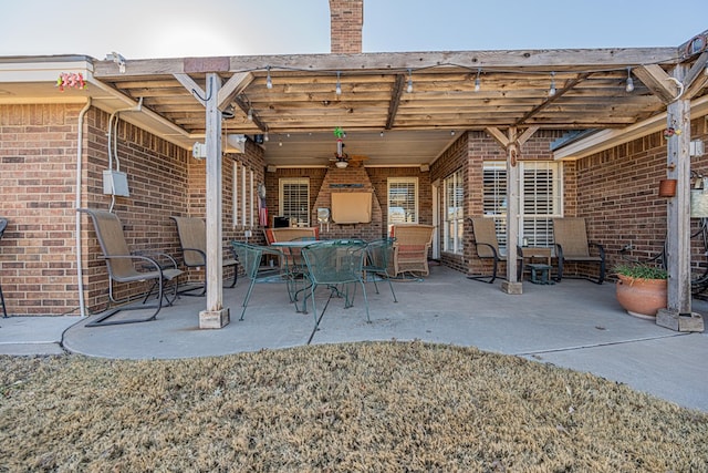 view of patio / terrace with ceiling fan