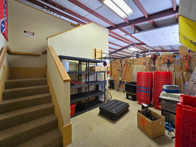 6101 Fm 715, Midland, TX 79706 - basement featuring stairs and carpet flooring