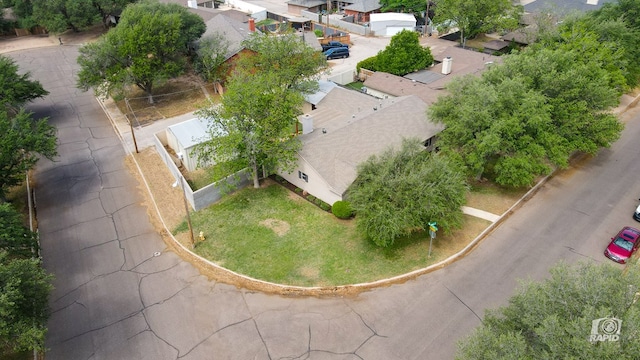 drone / aerial view with a residential view