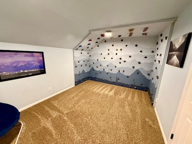3302 Cord Dr, Midland, TX 79705 - additional living space featuring carpet and vaulted ceiling