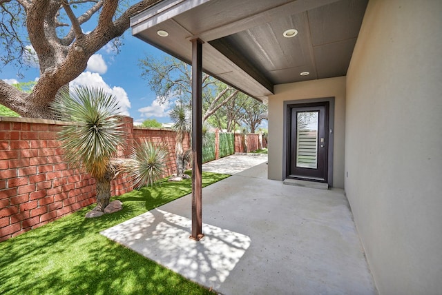view of patio with a fenced backyard