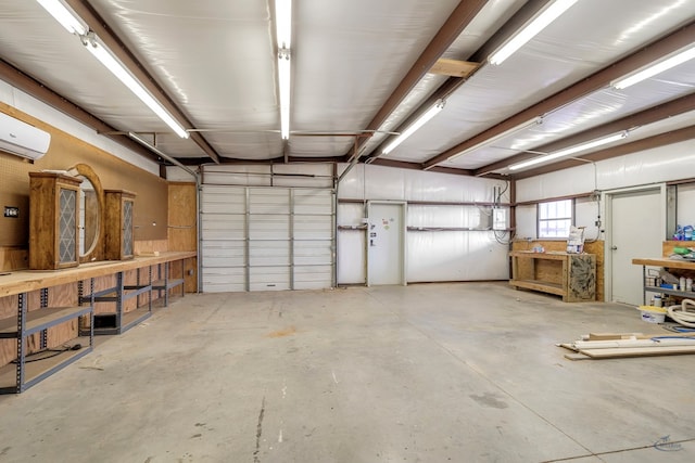 garage featuring an AC wall unit