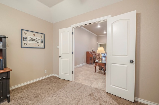 interior space featuring crown molding