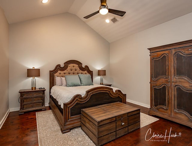5300 Balfour Ct, Midland, TX 79707 - bedroom featuring lofted ceiling, wood finished floors, recessed lighting, and a ceiling fan