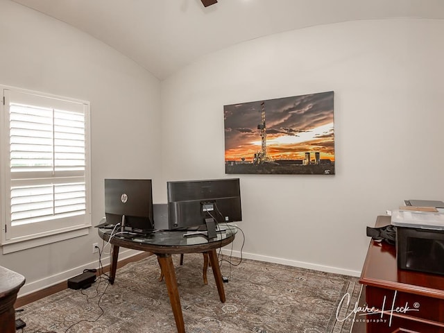 5300 Balfour Ct, Midland, TX 79707 - office with lofted ceiling and baseboards