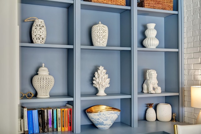 details featuring built in shelves