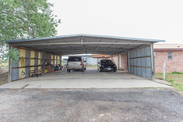 view of garage