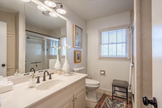 2209 Shell Ave, Midland, TX 79705 - full bathroom with a shower stall, plenty of natural light, toilet, and vanity