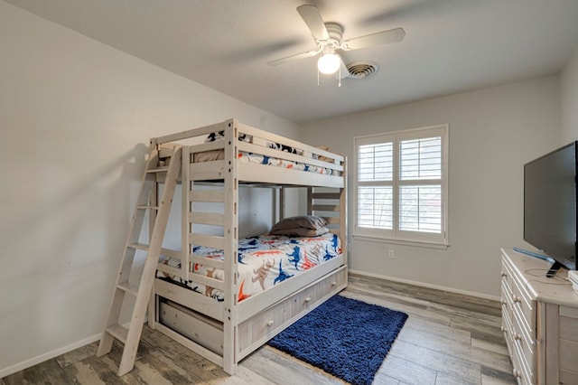 4003 Angelina Dr, Midland, TX 79705 - bedroom with light wood-type flooring, baseboards, and ceiling fan