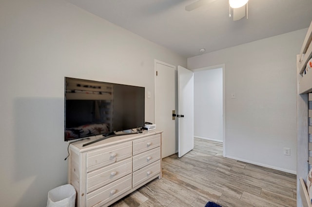 4003 Angelina Dr, Midland, TX 79705 - bedroom featuring light wood-type flooring and a ceiling fan