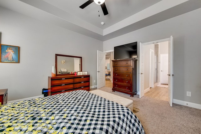 13 La Cresta Ave, Odessa, TX 79765 - bedroom with carpet floors, baseboards, and a ceiling fan