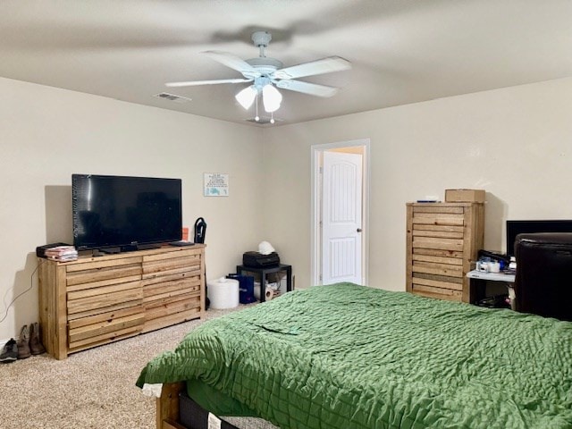 6712 Spur Dr, Midland, TX 79705 - carpeted bedroom with ceiling fan