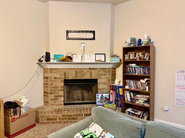 6712 Spur Dr, Midland, TX 79705 - sitting room featuring a brick fireplace