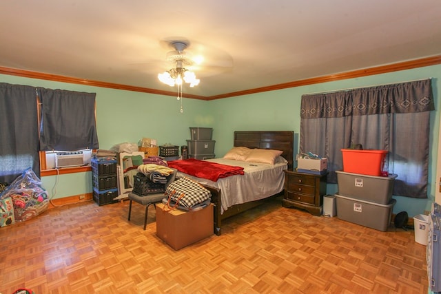4610 Wasson Rd, Big Spring, TX 79720 - bedroom with ornamental molding and a ceiling fan