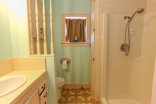 4610 Wasson Rd, Big Spring, TX 79720 - bathroom with a shower stall, vanity, and tile patterned floors