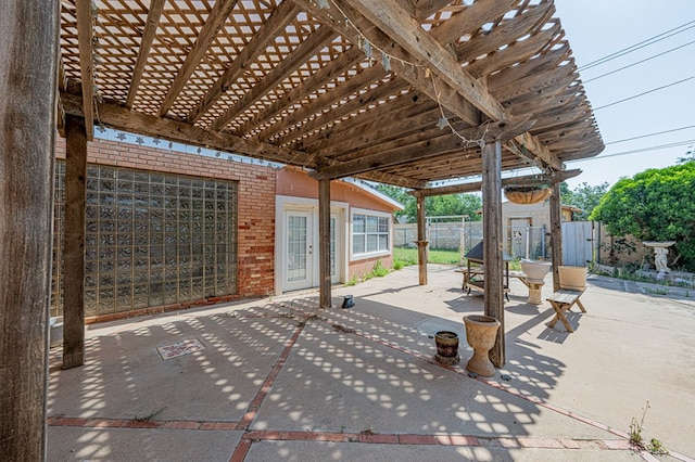 view of patio with a pergola