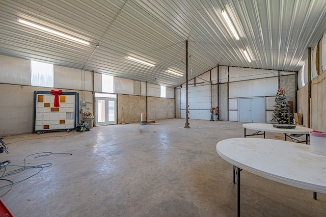 garage featuring french doors