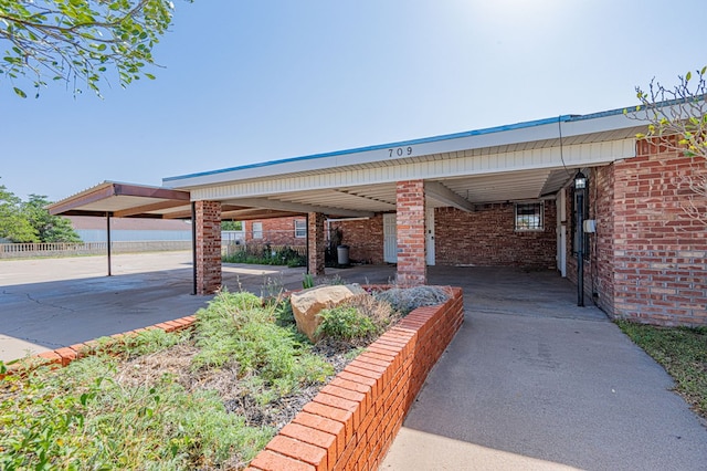 view of patio with a carport