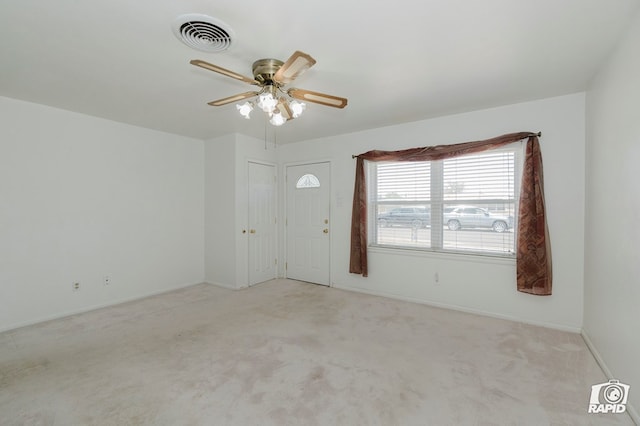404 E Dormard Ave, Midland, TX 79705 - spare room with visible vents, a ceiling fan, baseboards, and carpet floors