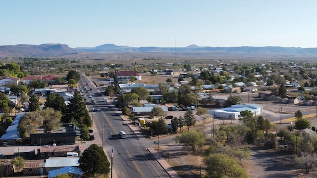 aerial view with a mountain view