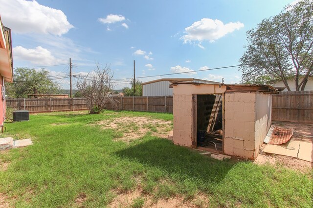 2004 State St, Big Spring, TX 79720 - fenced backyard with a storage unit
