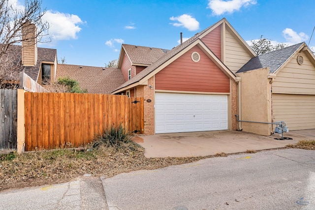 front facade with a garage