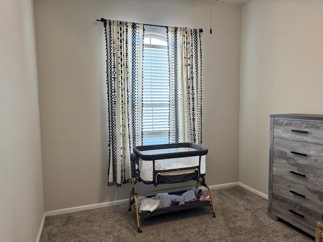 interior space featuring carpet floors and baseboards