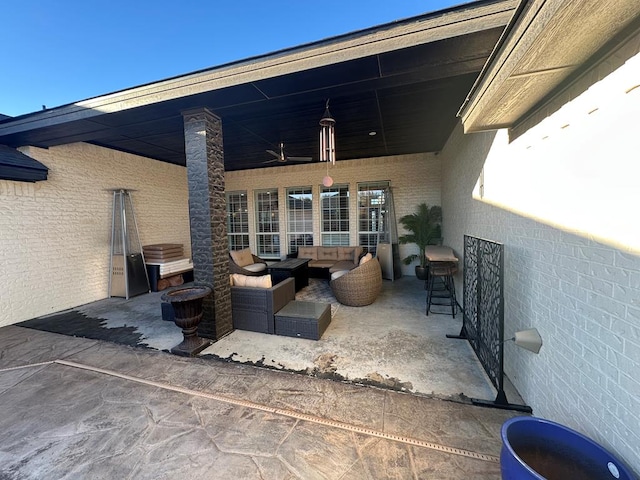 view of patio with an outdoor living space