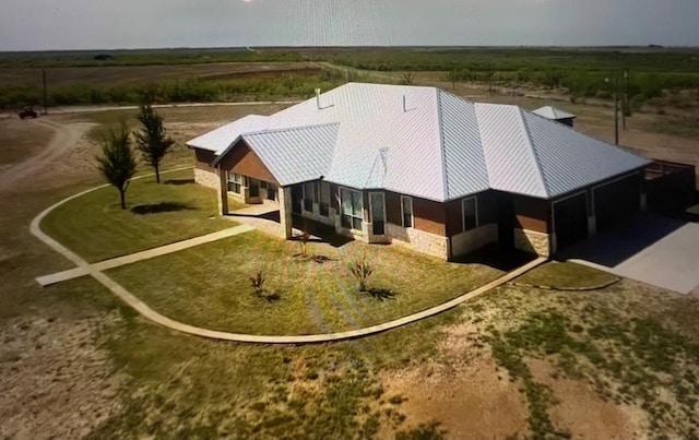 aerial view featuring a rural view