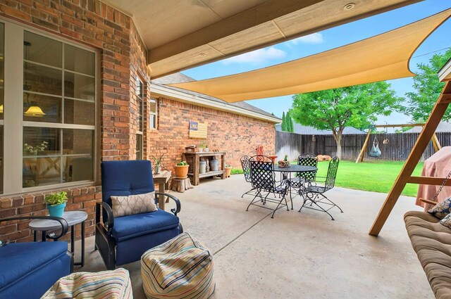1302 Telluride Dr, Midland, TX 79705 - view of patio with outdoor dining area and an outdoor living space