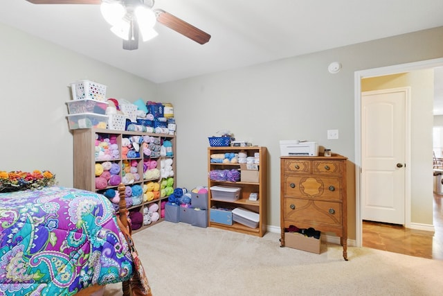 1601 Monterrey Dr, Midland, TX 79703 - bedroom featuring carpet, ceiling fan, and baseboards