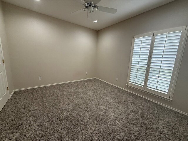 4805 Spring Meadow Ln Unit 6, Midland, TX 79705 - carpeted empty room featuring baseboards, ceiling fan, and recessed lighting