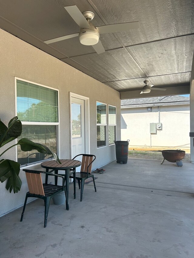 view of patio / terrace with ceiling fan