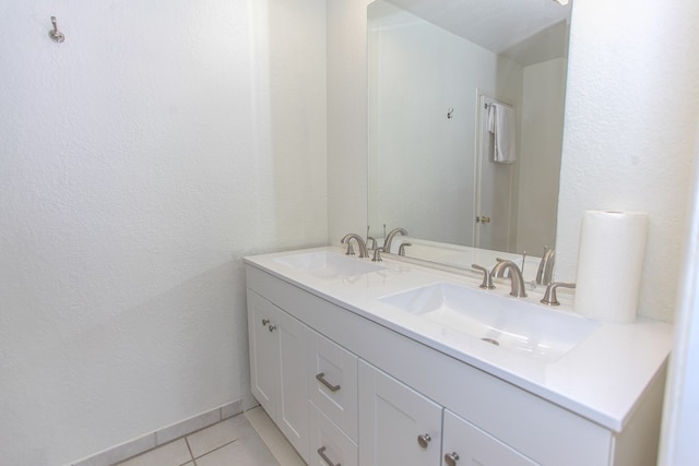 bathroom featuring vanity and tile patterned floors