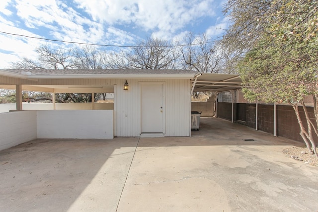 view of garage