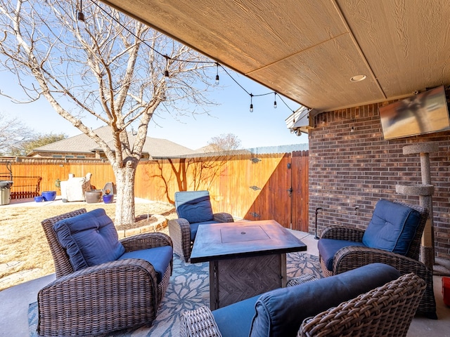 view of patio / terrace with an outdoor living space