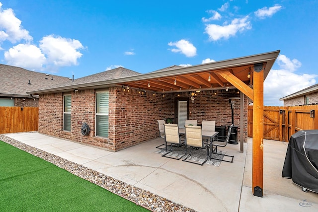 view of patio / terrace with a grill