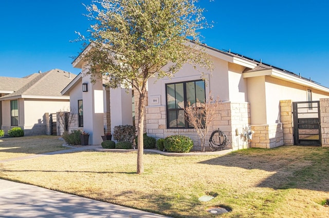 exterior space with a front yard