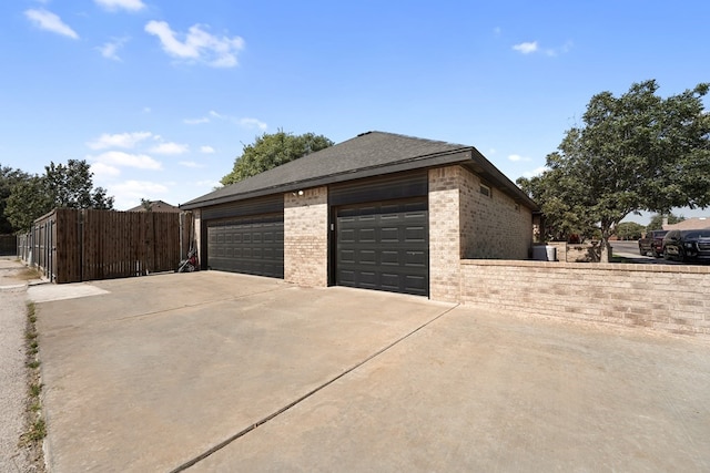 view of garage