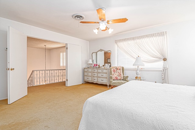 3108 Seaboard Ave, Midland, TX 79705 - carpeted bedroom with a ceiling fan