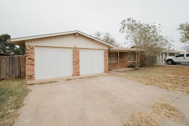 view of garage