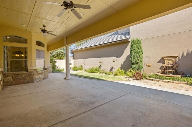 view of patio / terrace with ceiling fan