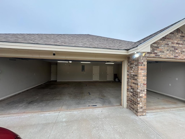 view of garage