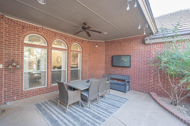 view of patio / terrace with ceiling fan