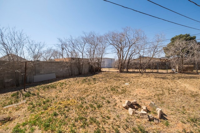 view of yard with fence